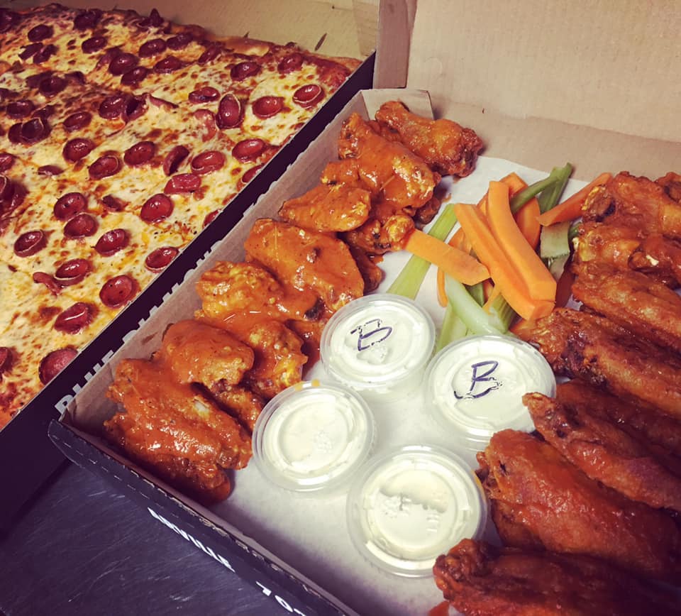 Full Sheet Pizza With Topping Combo Wings And Choice Of Liter Naked City Pizza